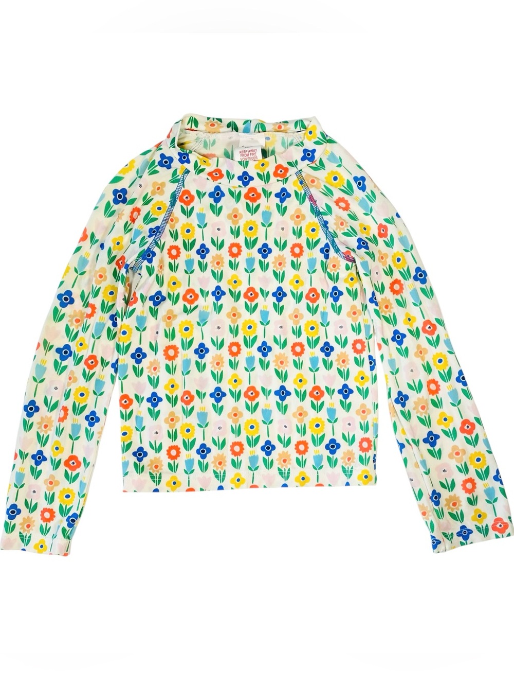 BABY BODEN Retro Floral Rashguard Swim Top